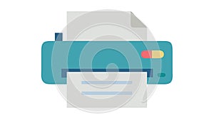 Office Printer with Document Output Printing Icon, vector design Generative AI