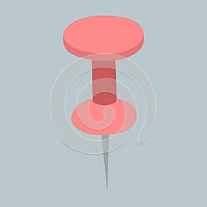 Office push pin vector icon. Paper pushpin