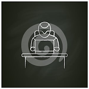 Office robot chalk icon