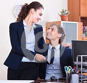 Office romance between clerks at work