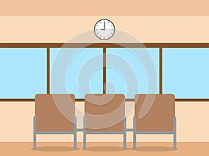 Office Room concept, flat design icon objects vector