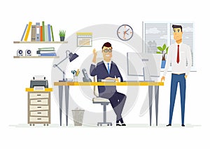 Office Scene - modern vector cartoon business characters illustration