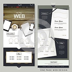 Office scene one page website design template