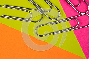 Office and school background using post it notes and paperclips