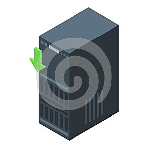 Office server backup icon, isometric style