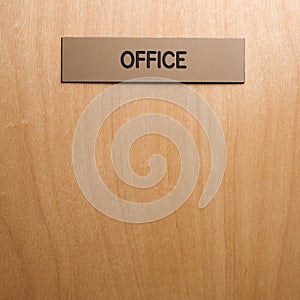 Office sign on door.