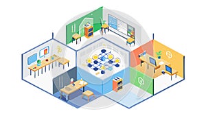 Office Space Team Collaboration Modern Workspace Vector, vector design Generative AI