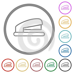 Office stapler outline flat icons with outlines photo