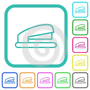 Office stapler outline vivid colored flat icons photo