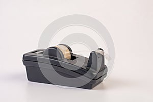 office stationary scotch tape dispenser isolate on white background.