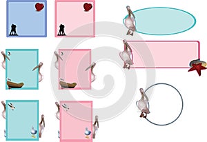 Office stationery labels animals and figures figures photo