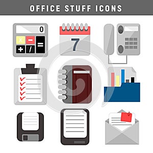 Office Stuff Icon Set Design