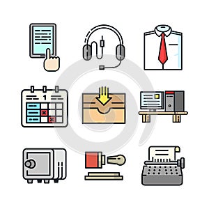 Office Stuff Simple Icon Color Illustration