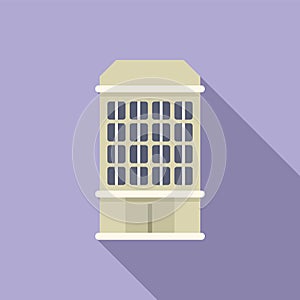 Office style multistory building icon flat vector. Medical style office