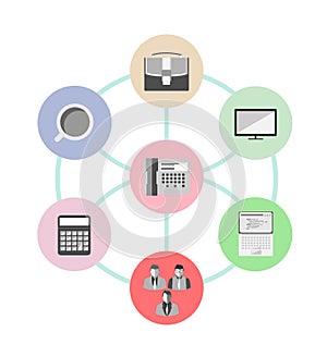 Office supplies and business vector