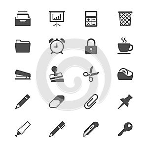 Office supplies flat icons