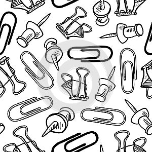 Office supplies seamless background