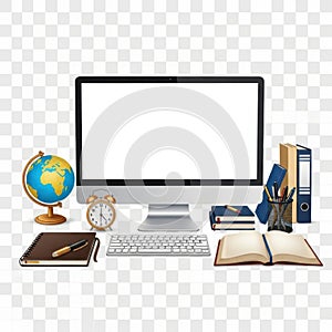 Office supplies setup isolated on white background isolated on white background