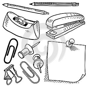 Office supplies sketch