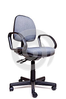 Office swivel chair side facing white background photo