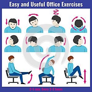 Office syndrome health care concept vector infographic