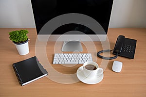 Office table with personal computer