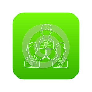 Office team icon green vector