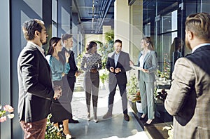 Office Team Participating In Group Work Meeting Or Presentation