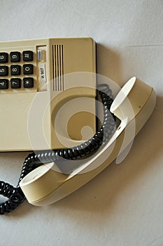 Office telephone set, off-hook