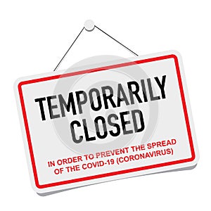 Office temporarily closed sign of coronavirus news