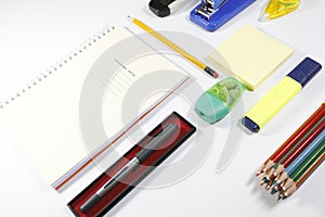 Office tools isolated on white background