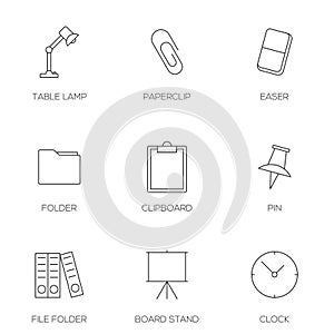 Office tools outline icons