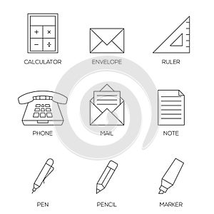 Office tools outline icons vol 2