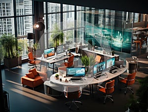 Office with touchless technology and smart furniture