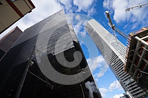 Office tower under construction in downtown