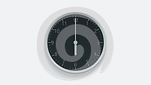 Office wall clock displays 6 oclock. 3D rendering