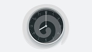 Office wall clock displays 8 oclock. 3D rendering photo