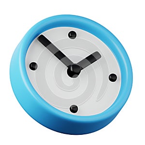 Office wall clock high quality 3D render illustration. Time management business concept icon.