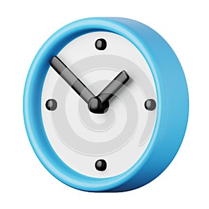 Office wall clock high quality 3D render illustration. Time management business concept icon.