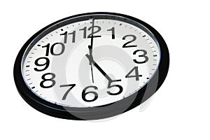 Office wall clock, isolated