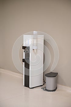 Office Water Cooler and Trash Bin