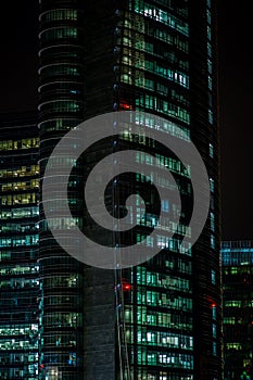 Office windows at night