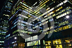 Office windows at night.