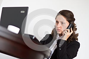 Office woman concentrated