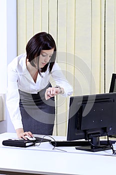 Office woman in a hurry