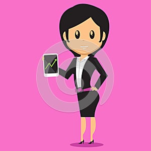 Office Woman Presenting Smartphone