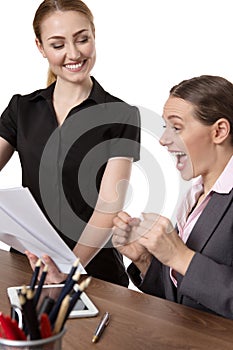 Office Women looking at Documents