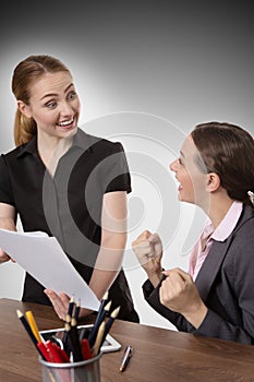 Office Women looking at Documents