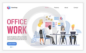 Office work flat vector illustration