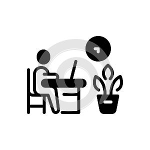 Black solid icon for Office Work, office and employee